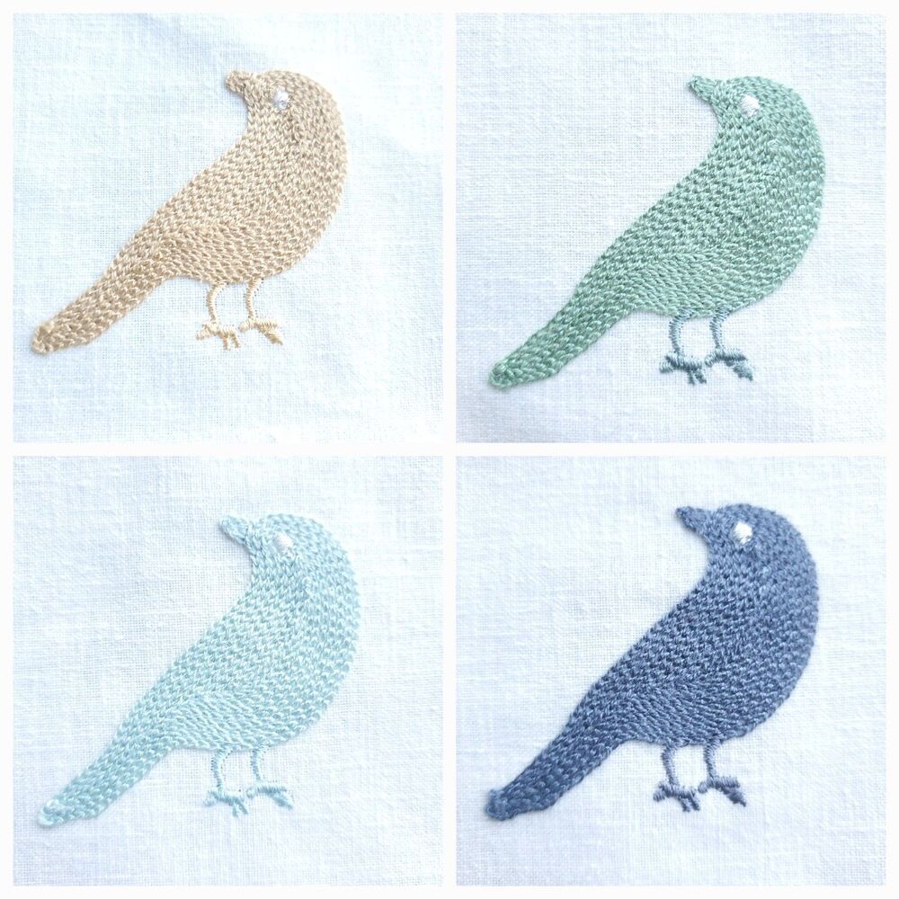 Regal Fabrics Sample 27 x 11.5 Table Runner Cream Embroidered Birds Beachy - Picture 3 of 6